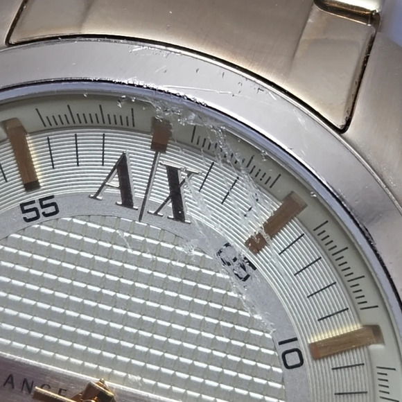 Mens Armani Exchange Hampton AX2132 Date Champagne Gold Plated Watch New Battery - Picture 4 of 11